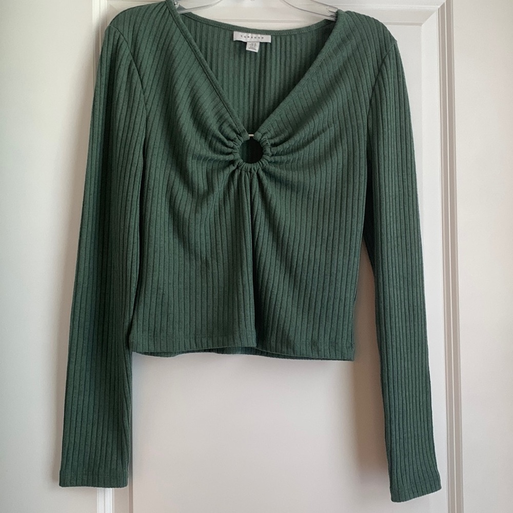 Topshop Long Sleeve Crop Top